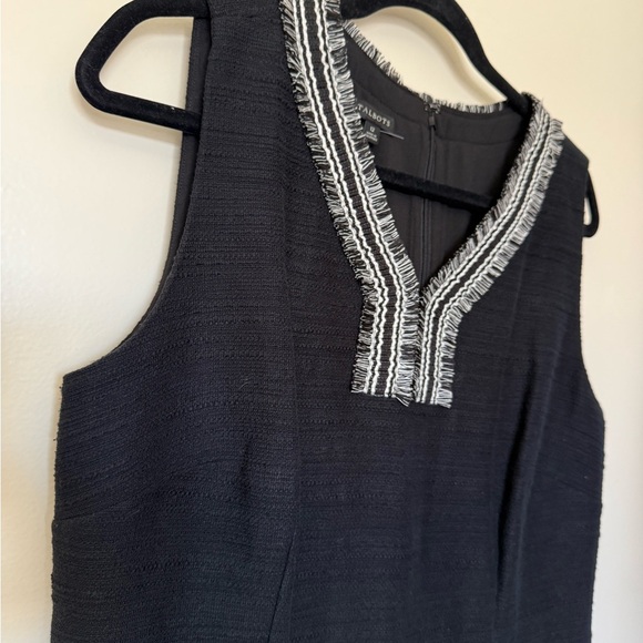 Talbots Black Tweed Fringe Shift Dress in Size 12 - Picture 3 of 12